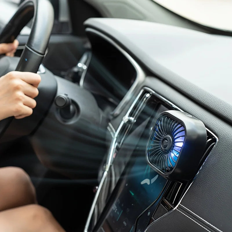 Car Fan USB Car Fan,Electric Cooling Fan Air Vent Mounted Fan Strong 2.5W 3 Speeds & Rotatable