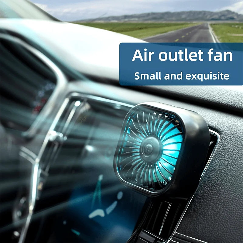 Car Fan USB Car Fan,Electric Cooling Fan Air Vent Mounted Fan Strong 2.5W 3 Speeds & Rotatable