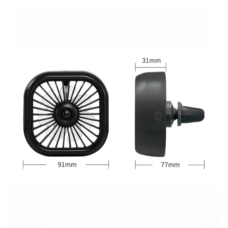 Car Fan USB Car Fan,Electric Cooling Fan Air Vent Mounted Fan Strong 2.5W 3 Speeds & Rotatable